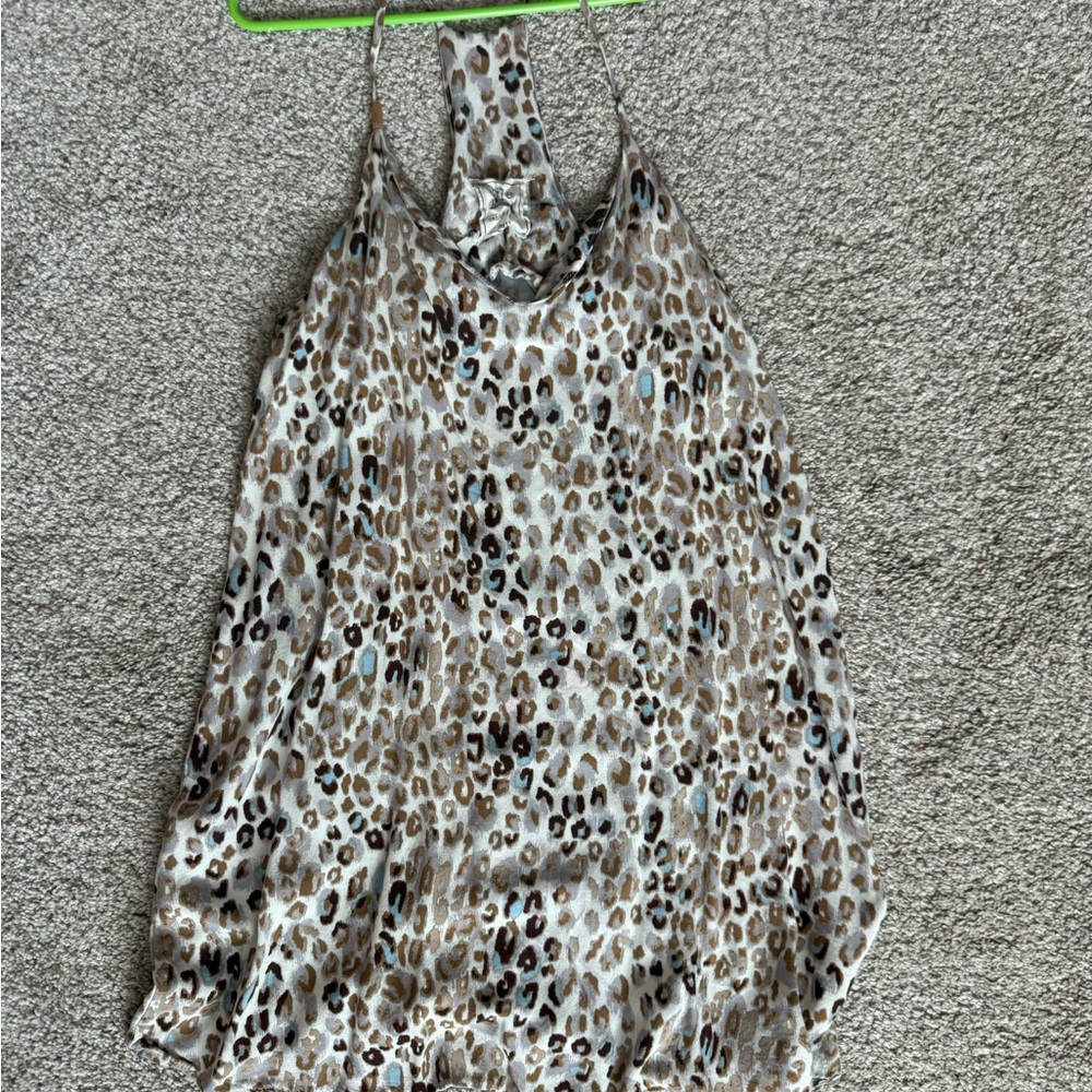 Style rack leopard print v-neck mini dress